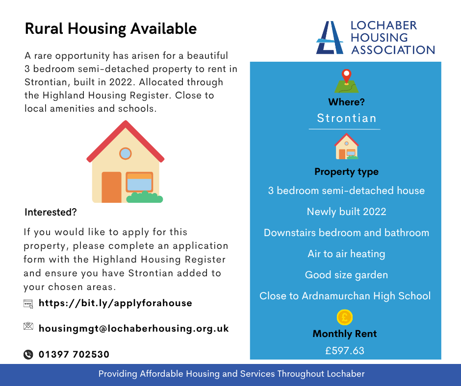 Strontian 3 Bed Semi 2025